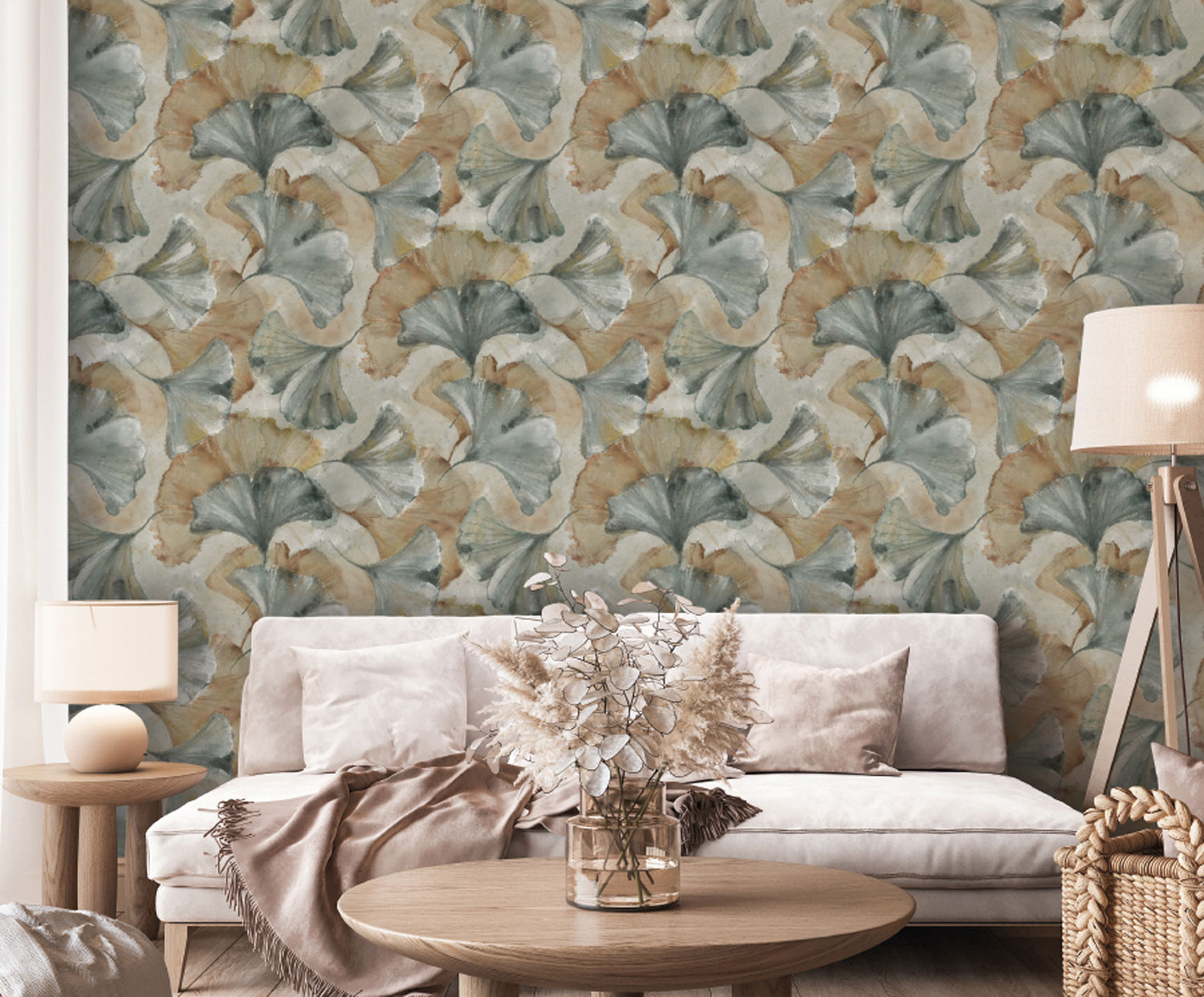 Luxury wall mural, Ginkgo leaves, Z77593, Savana, Zambaiti Parati
