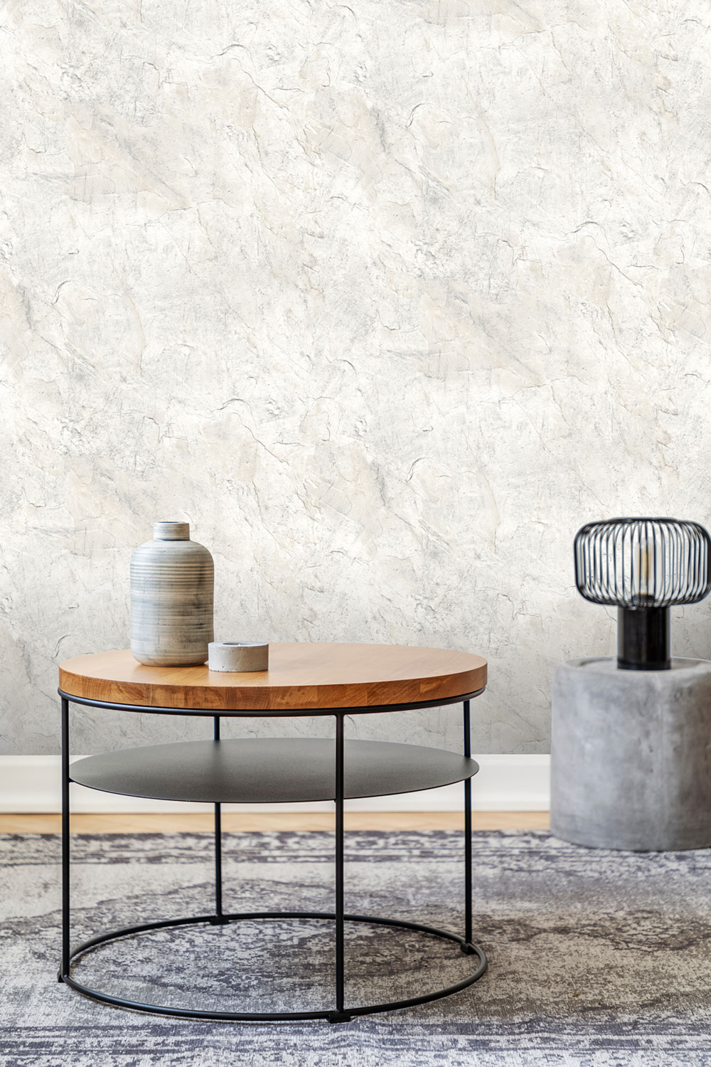 Non-woven wallpaper, grey-beige, concrete, stucco, RE25131, Reflect, Shades of Colour, Decoprint