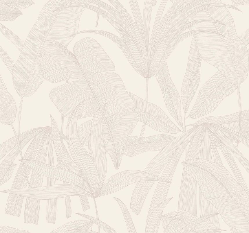 Cream wallpaper with pearl leaves, 333510, Festival, Eijffinger