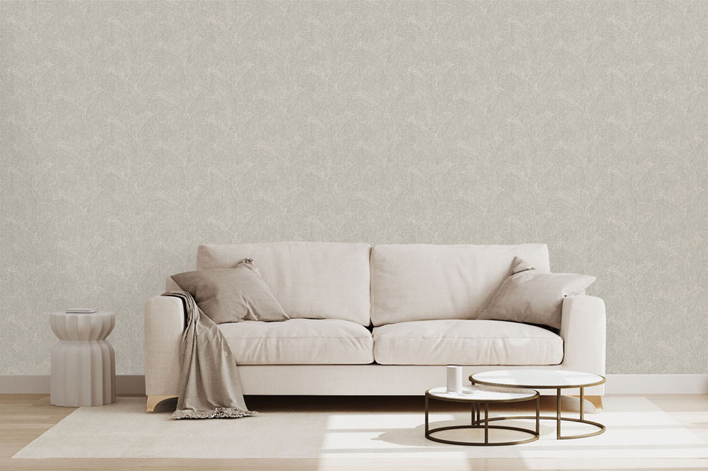 Graphic non-woven wallpaper, gray-beige, NHW1023, Perla, Decoprint