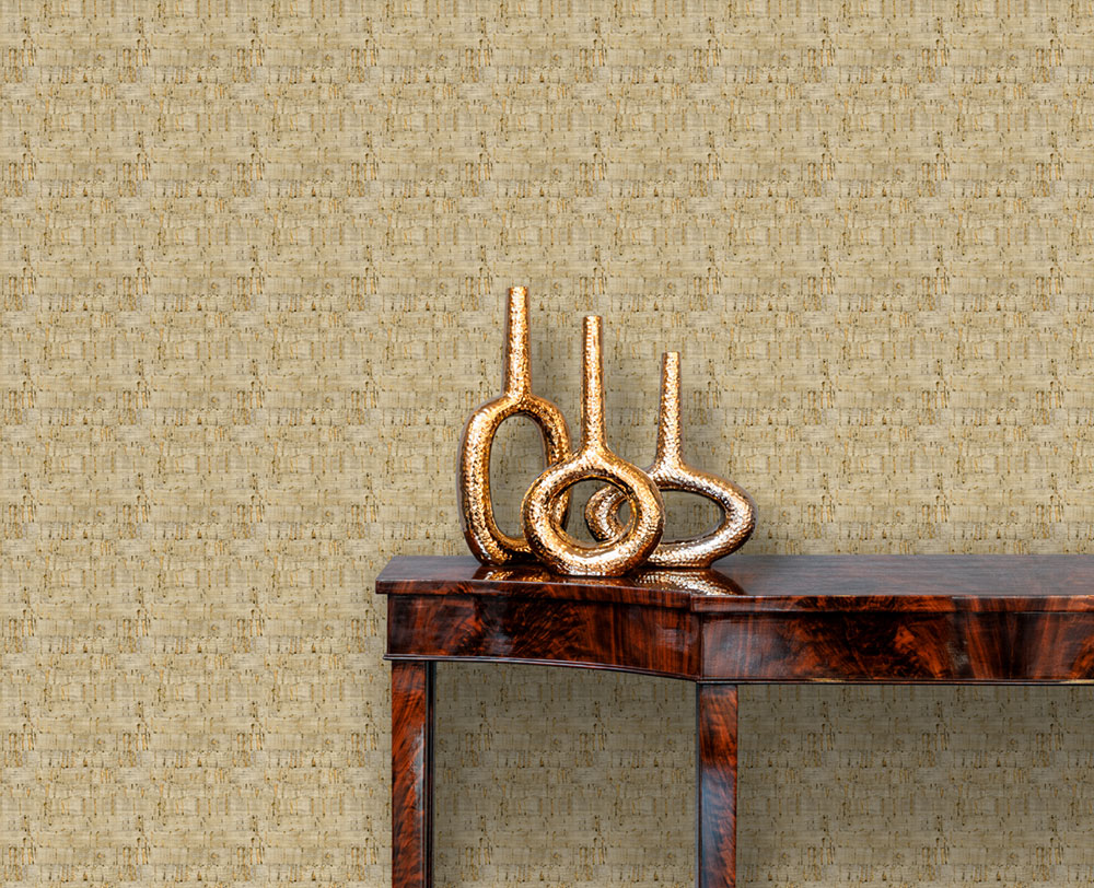 Non-woven wallpaper, beige-bronze, cork imitation, NHW1027, Perla, Decoprint