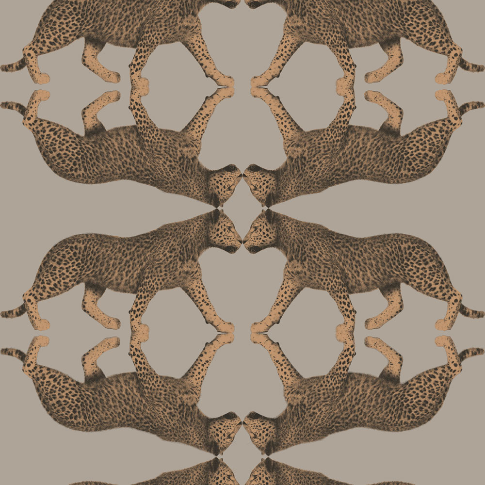 Non-woven wallpaper, brown-bronze, leopard, NHW1033, Perla, Decoprint