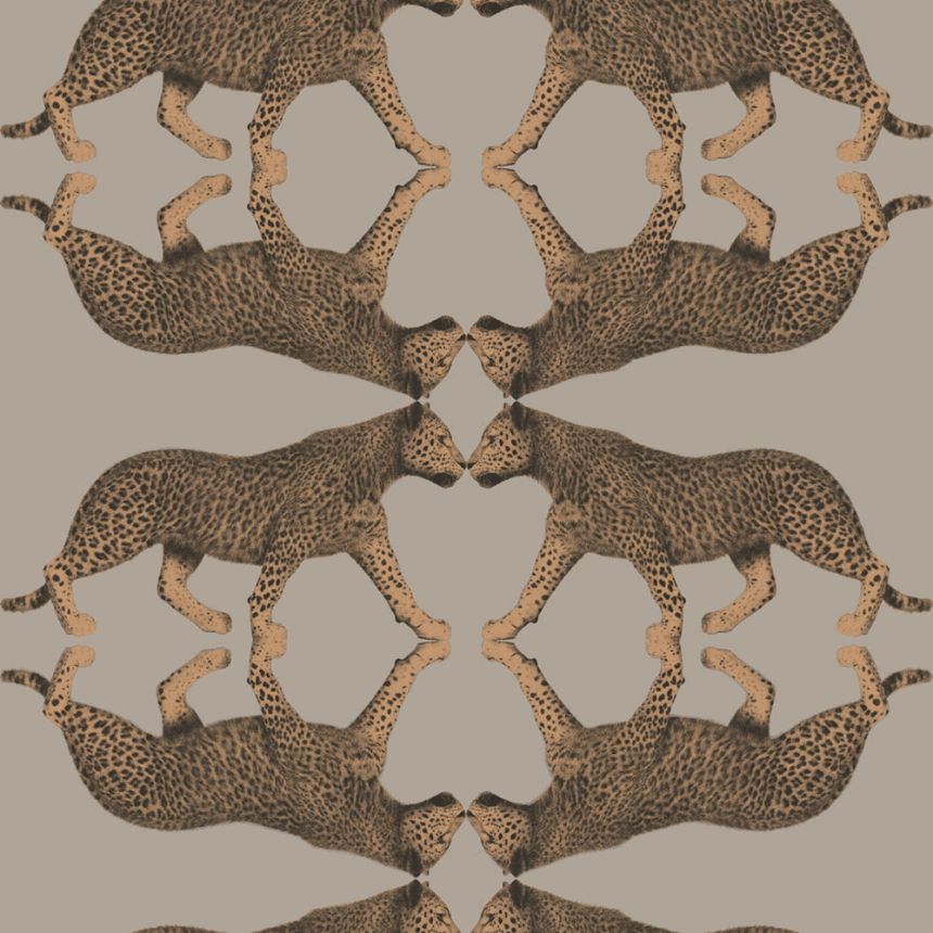 Non-woven wallpaper, brown-bronze, leopard, NHW1033, Perla, Decoprint