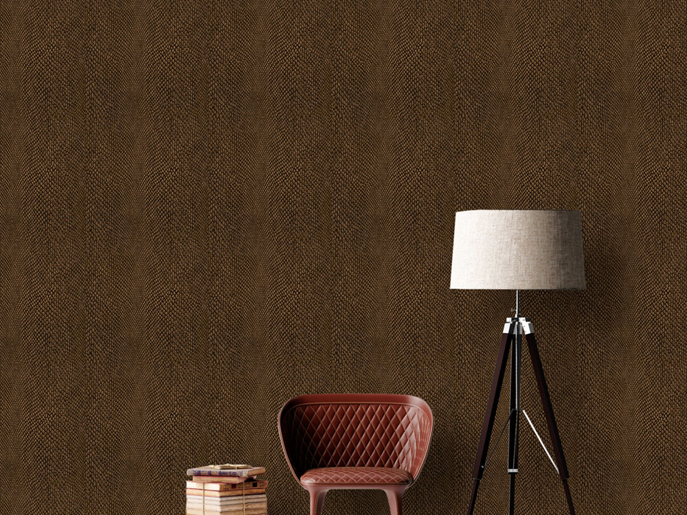 Non-woven wallpaper, brown-bronze, skin imitation, NHW1037, Perla, Decoprint