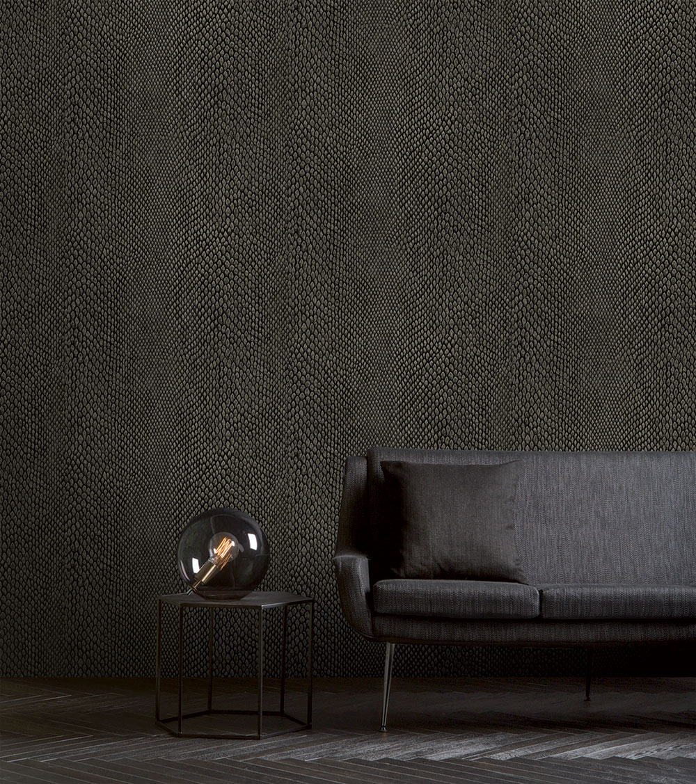 Non-woven wallpaper, gray-brown, skin imitation, NHW1039, Perla, Decoprint
