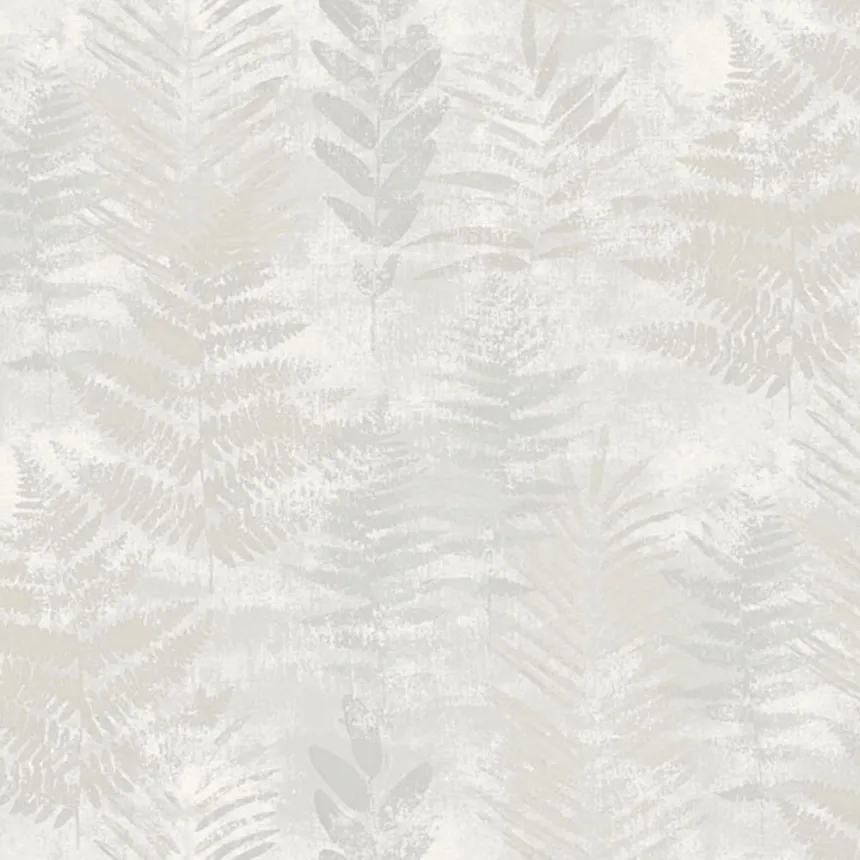 Gray-beige wallpaper with leaves, RE25150, Reflect, Decoprint