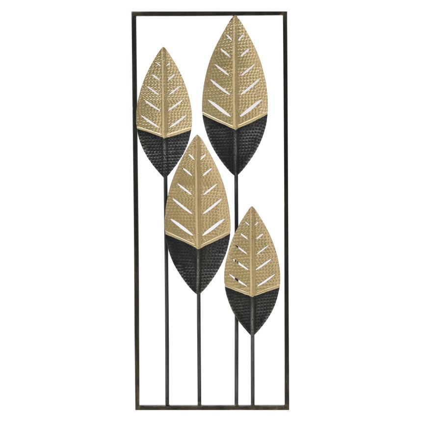 Metal wall decoration with leaves, 3-70-712-0021, InArt
