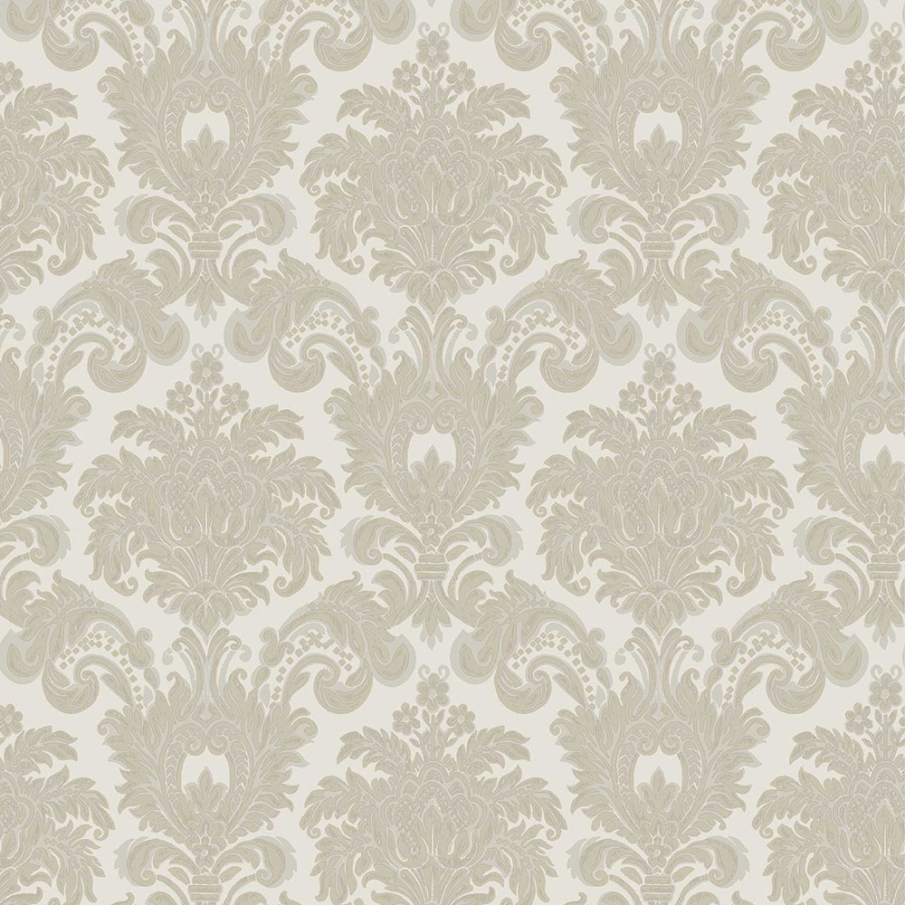 Sand color non-woven baroque wallpaper, 33323, Tradizioni, Cristiana Masi by Parato