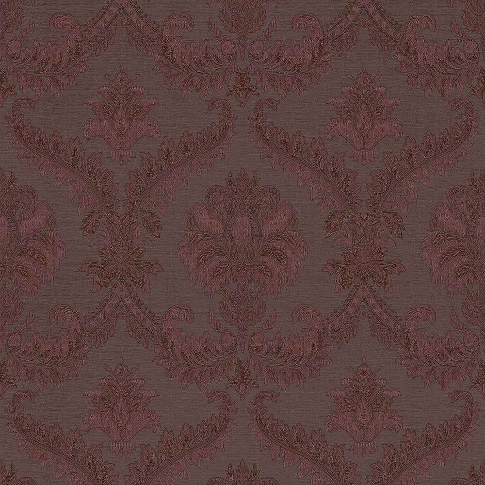 Terracotta non-woven baroque wallpaper, 33338, Tradizioni, Cristiana Masi by Parato