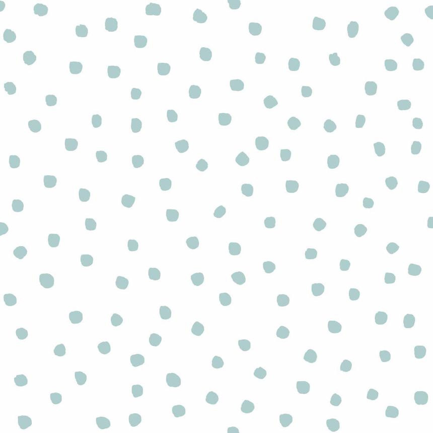 White wallpaper with blue dots, 17121, MiniMe, Cristiana Masi by Parato