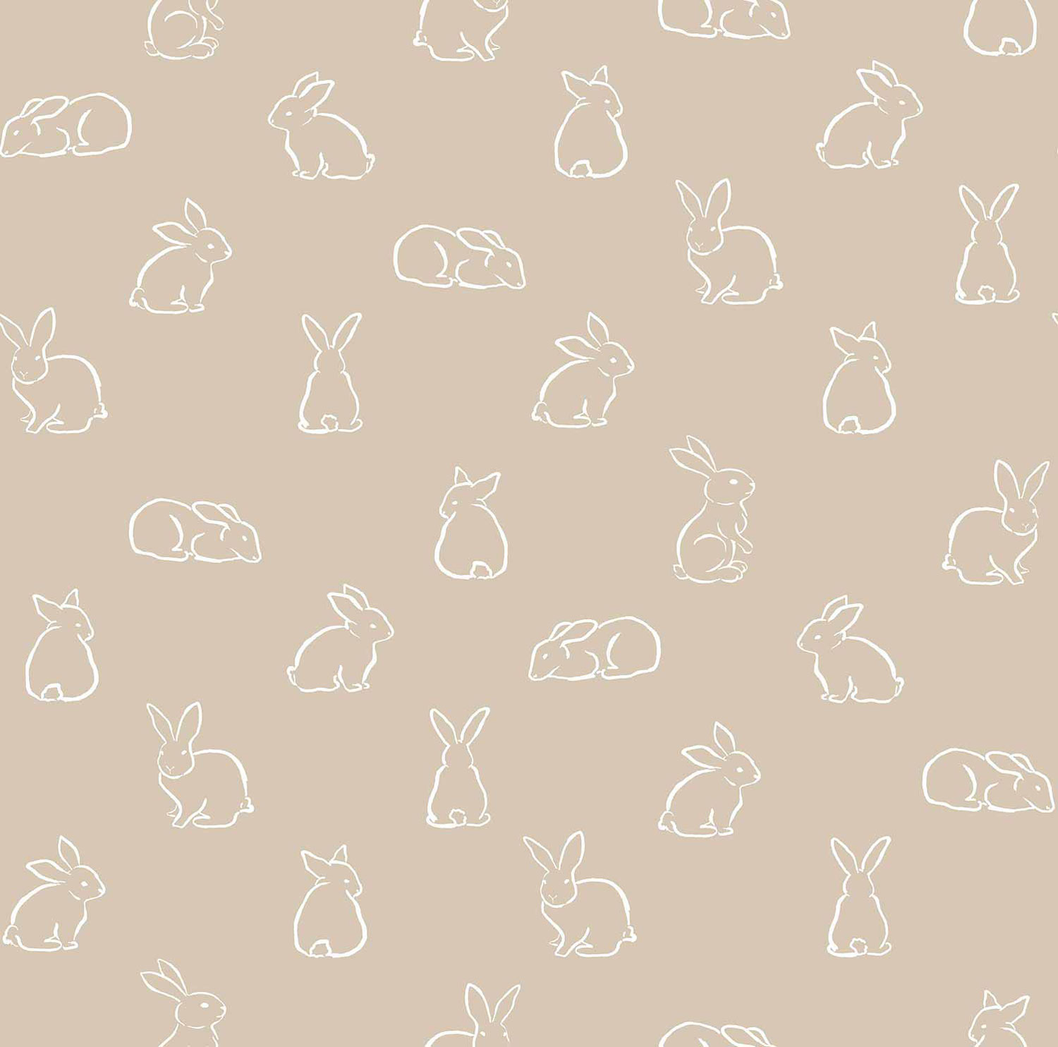 Beige children's wallpaper with bunnies, 17147, MiniMe, Cristiana Masi by Parato