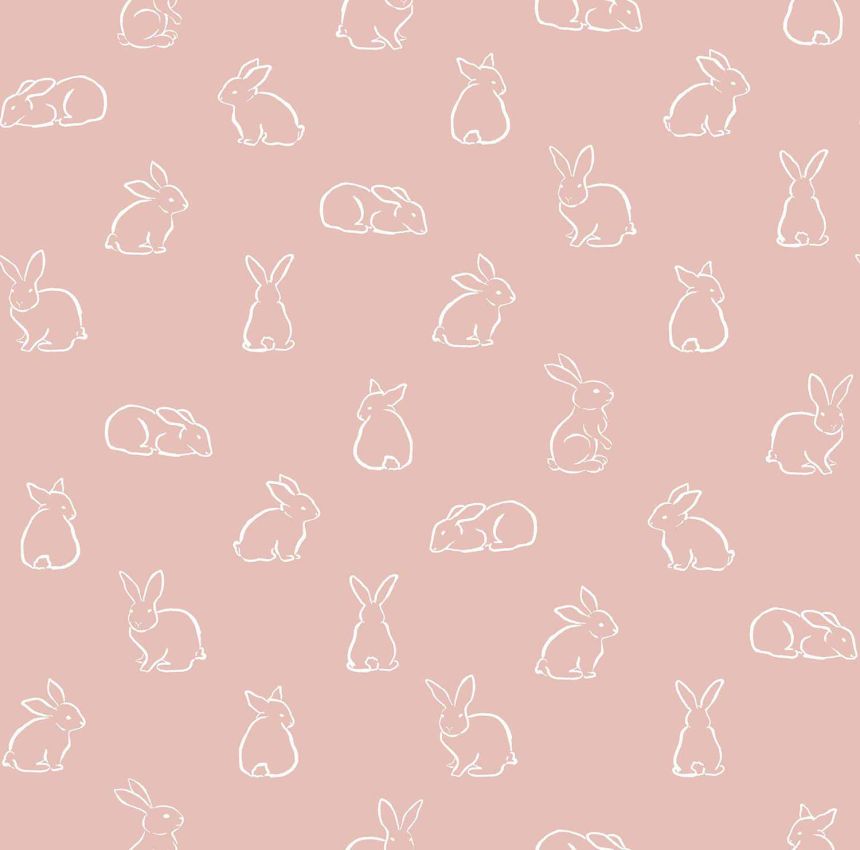 Pink children's wallpaper with bunnies, 17148, MiniMe, Cristiana Masi by Parato