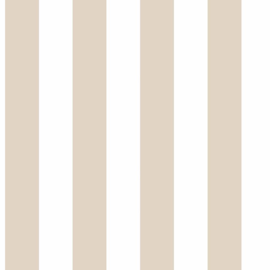 Beige-white striped non-woven wallpaper, 17173, MiniMe, Cristiana Masi by Parato
