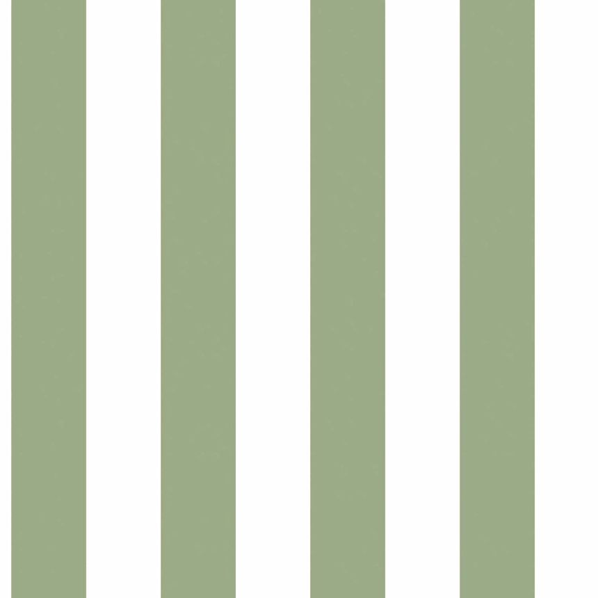 Green-white striped non-woven wallpaper, 17175, MiniMe, Cristiana Masi by Parato