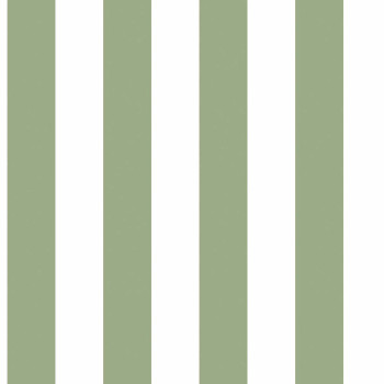 Green-white striped non-woven wallpaper, 17175, MiniMe, Cristiana Masi by Parato