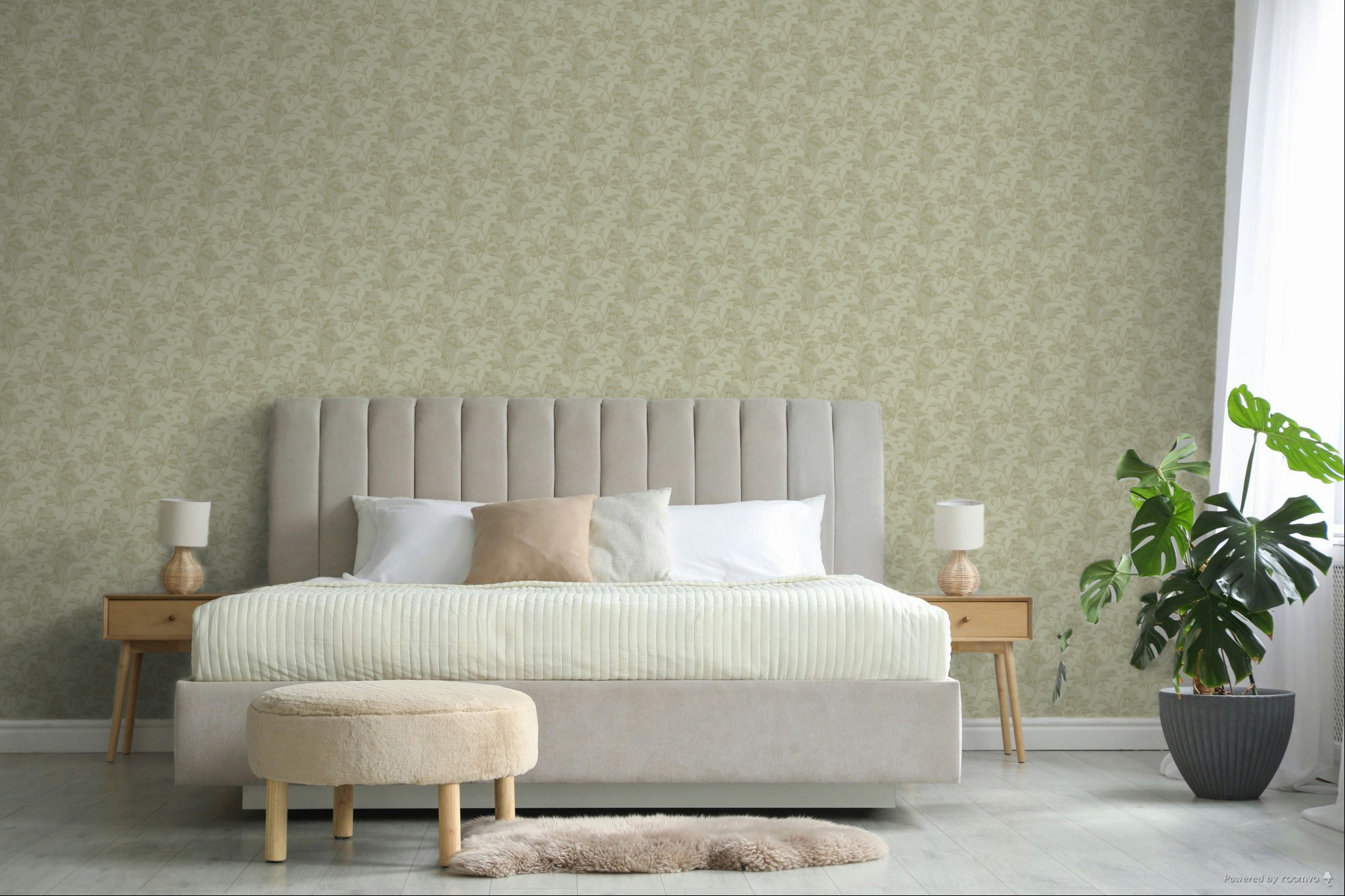 Green-gold floral non-woven wallpaper, 340133, Gilded, Eijffinger