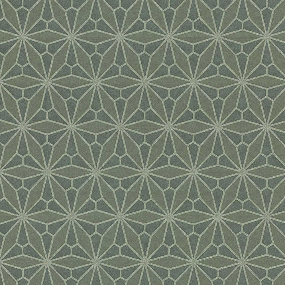 Green non-woven floral wallpaper, 340145, Gilded, Eijffinger