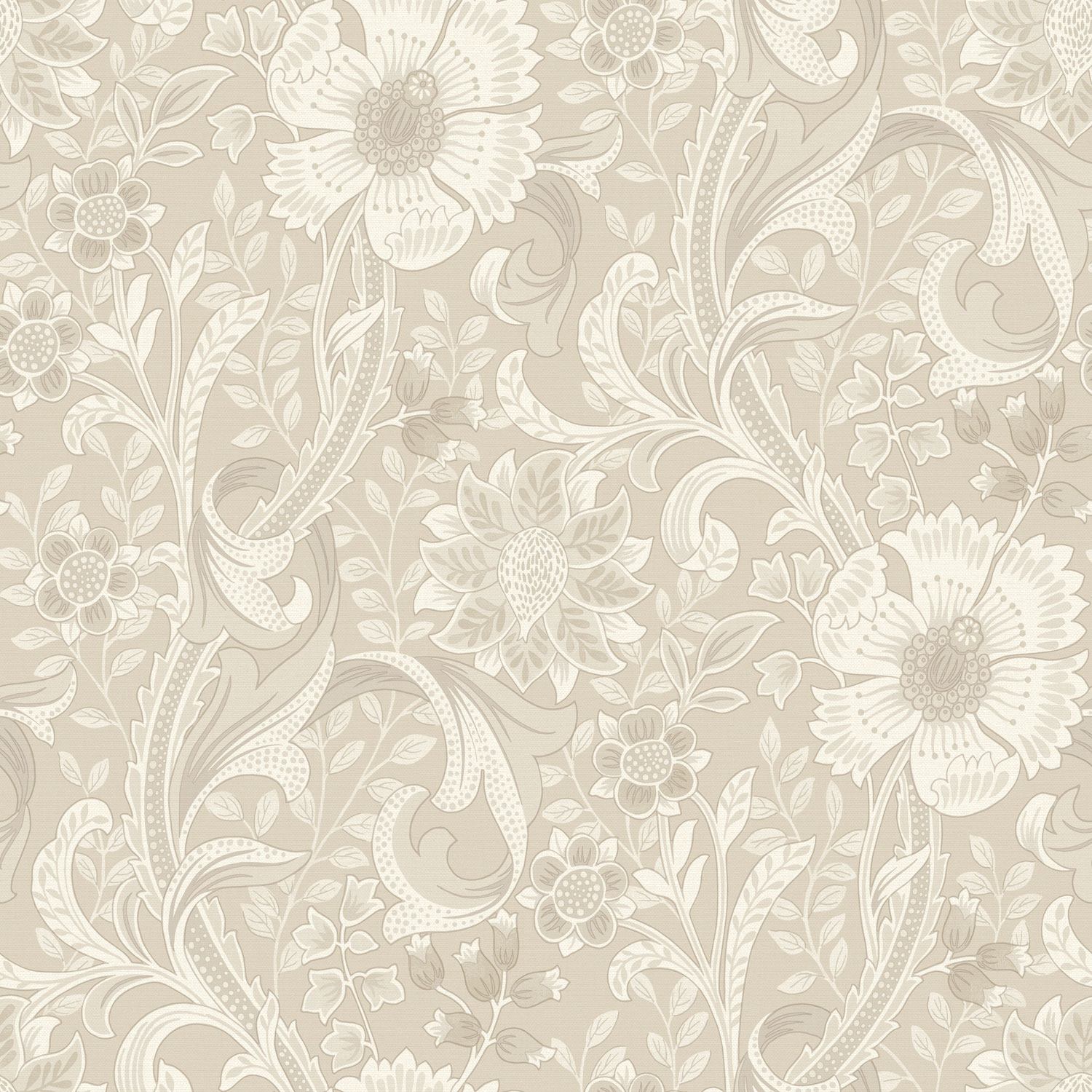 Non-woven wallpaper, beige, flowers, PH3102, Perfect Harmony, Grandeco