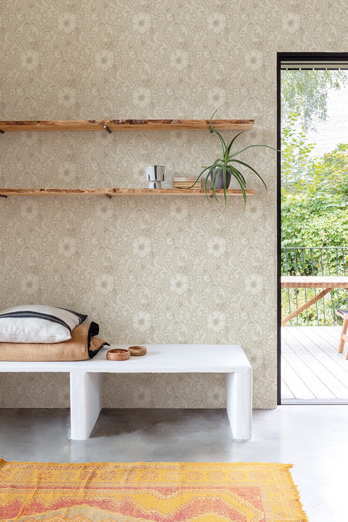 Non-woven wallpaper, beige, flowers, PH3102, Perfect Harmony, Grandeco