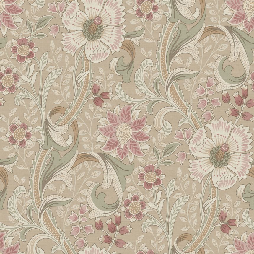 Non-woven wallpaper, brown-gray, flowers, PH3110, Perfect Harmony, Grandeco