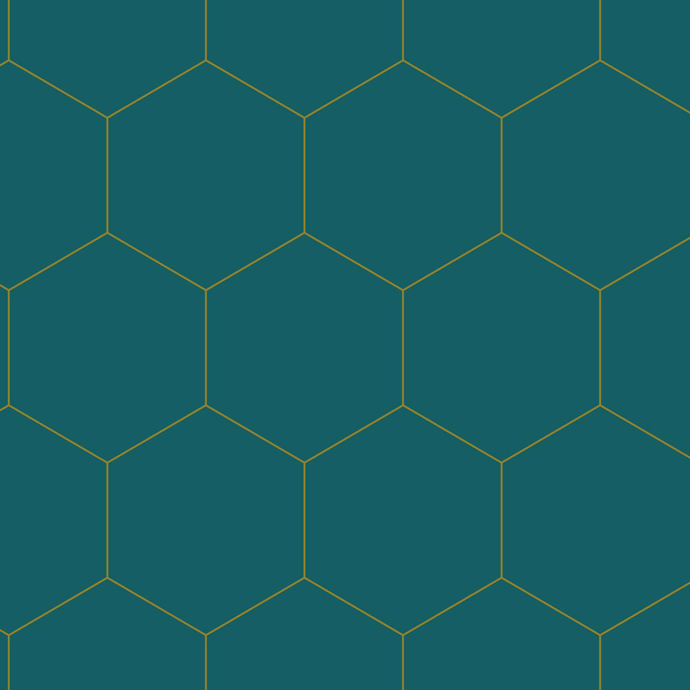 Geometric non-woven wallpaper, turquoise-gold, 139455, Bloom, Esta Home