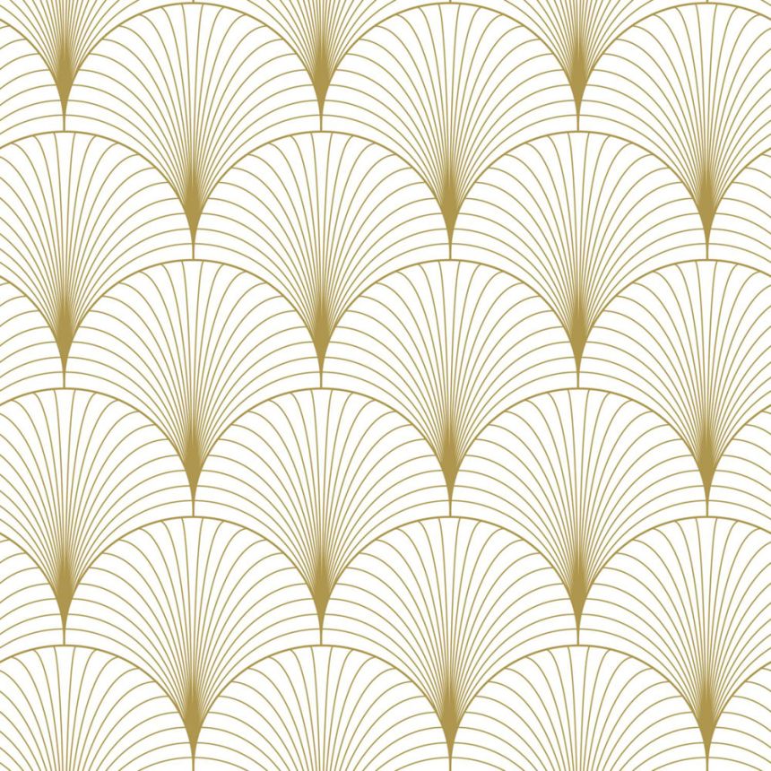 Non-woven wallpaper, Art deco, white-gold, 139456, Bloom, Esta Home