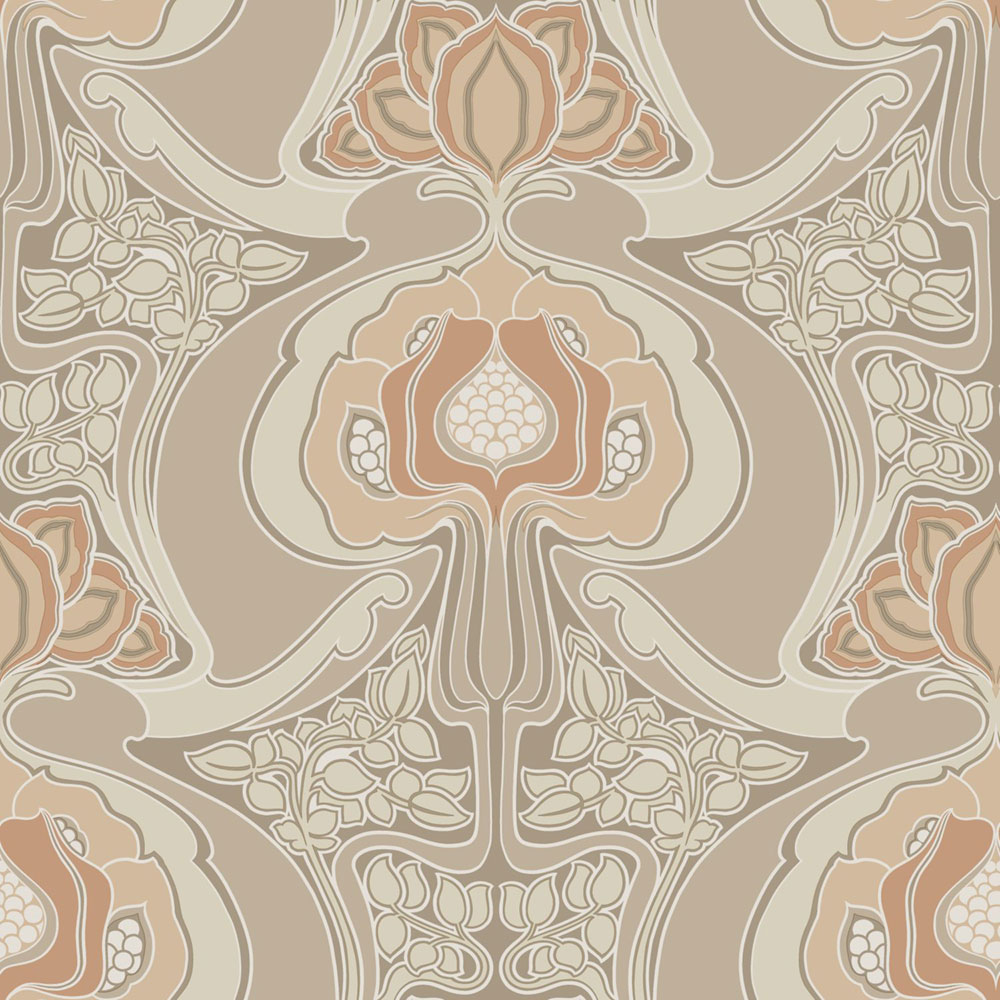 Floral non-woven wallpaper, beige, 139569, Bloom, Esta Home