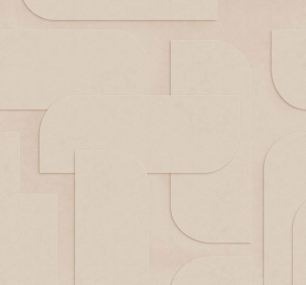 3D Geometric non-woven wall mural, beige, 159379, Bloom, Esta Home