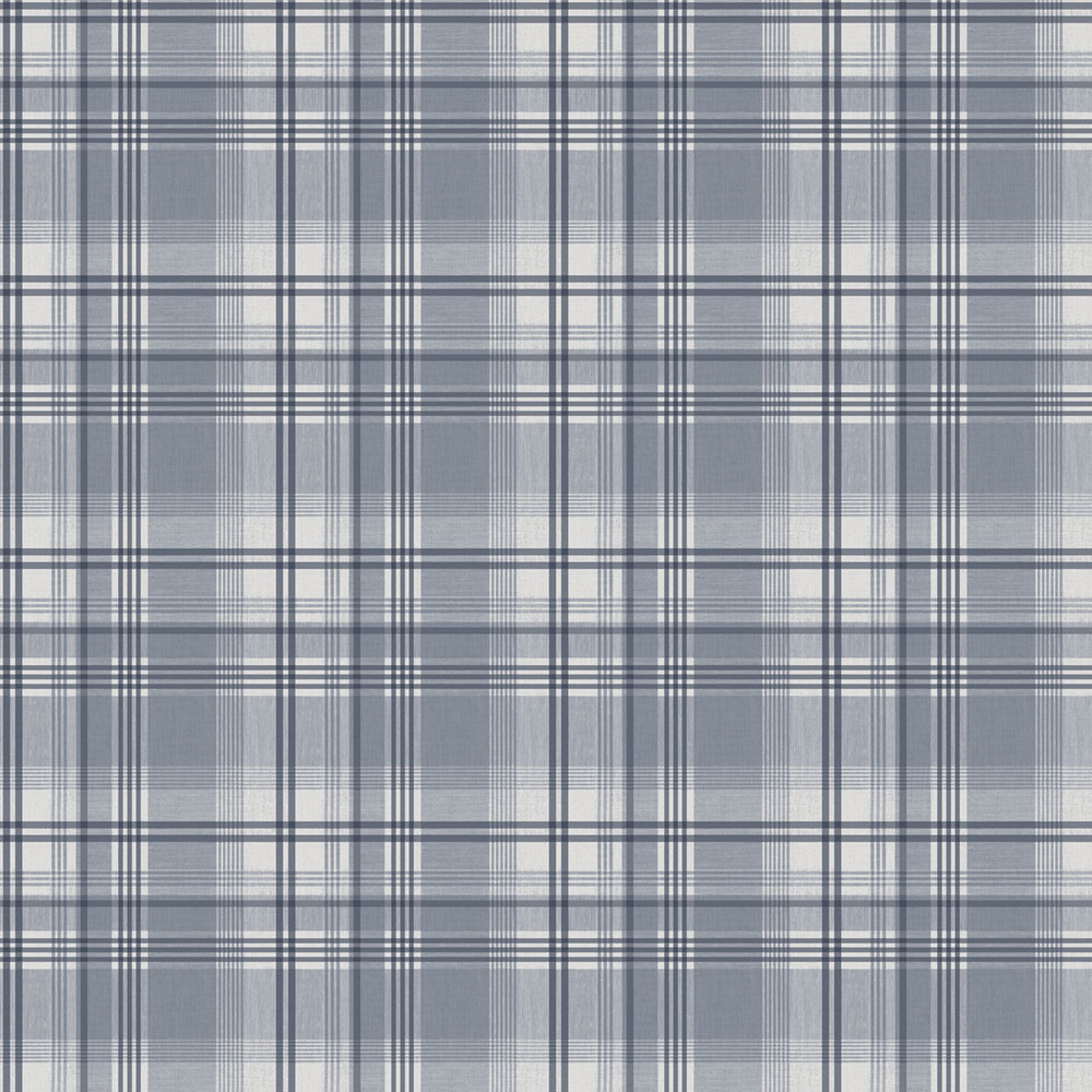 Non-woven wallpaper, blue, checkered,  9819-1, Essential Stripes, ICH Wallcoverings