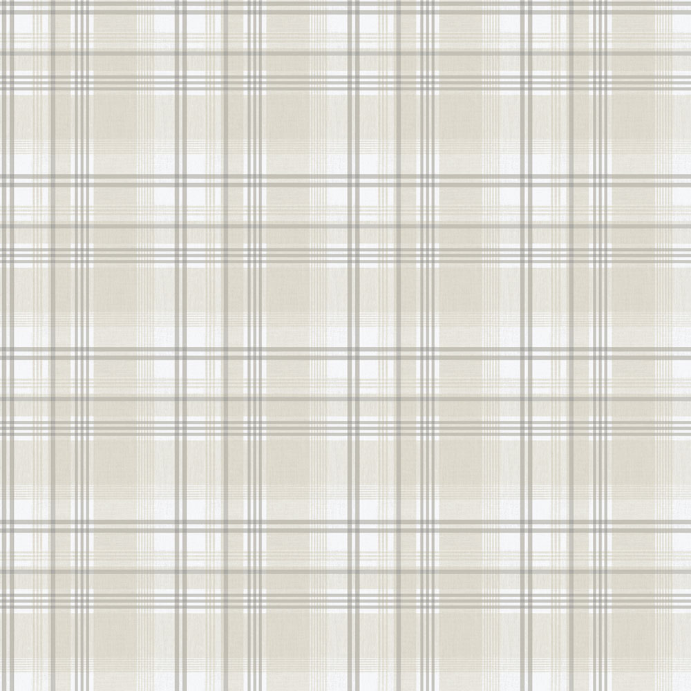 Non-woven wallpaper, beige, checkered,  9819-2, Essential Stripes, ICH Wallcoverings