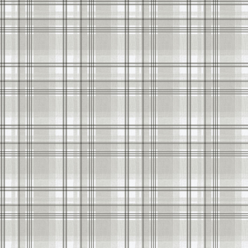 Non-woven wallpaper, gray, checkered,  9819-4, Essential Stripes, ICH Wallcoverings