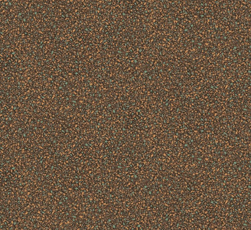Non-woven wallpaper, brown-green, stone, terrazzo, ROC004, Rock, Masureel