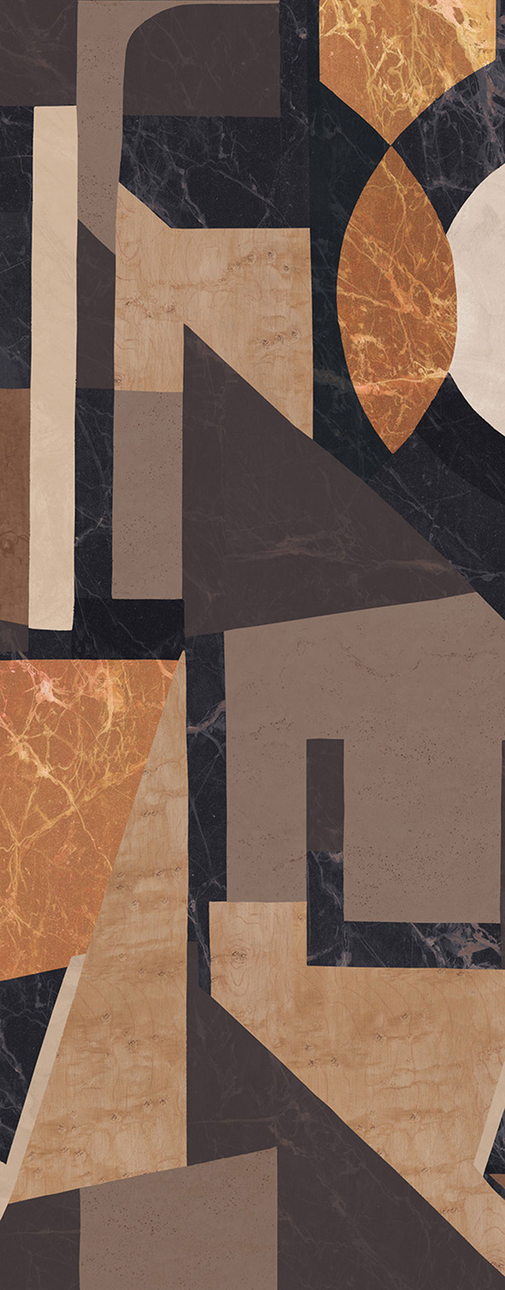 Graphic non-woven wall mural, brown, DGROC1012-300, Rock, Masureel