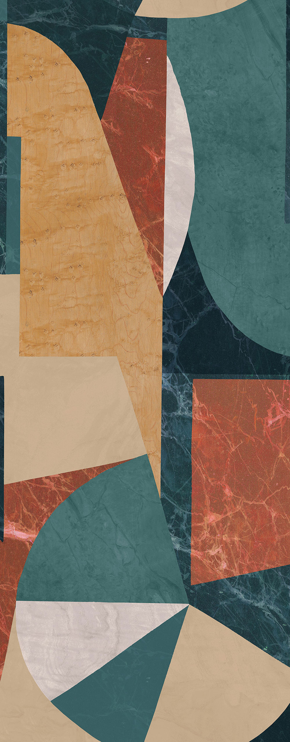 Graphic non-woven wall mural, green-brown, DGROC1021-300, Rock, Masureel