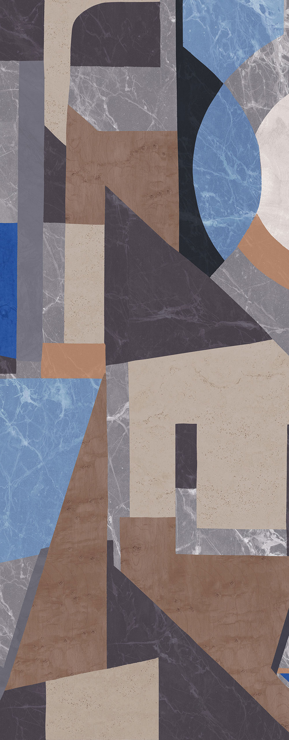 Graphic non-woven wall mural, blue, DGROC1042-300, Rock, Masureel