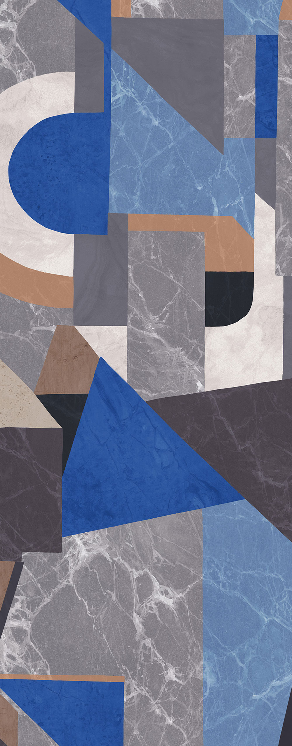 Graphic non-woven wall mural, blue, DGROC1043-300, Rock, Masureel