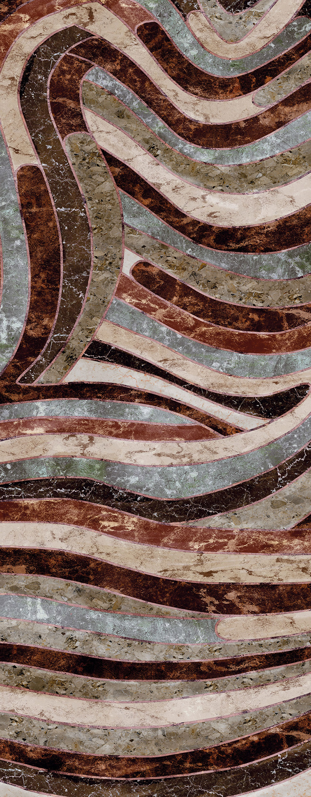 Geometric non-woven wall mural, gray-brown, DGROC2043-300, Rock, Masureel