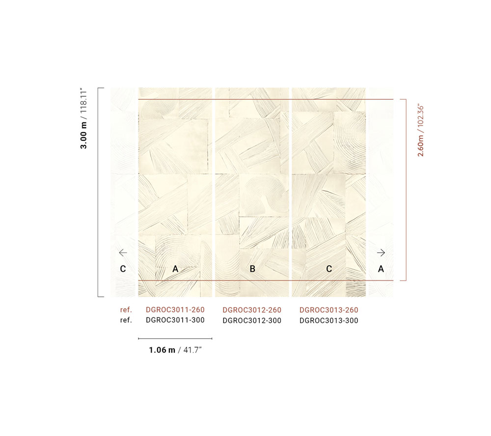 Geometric non-woven wall mural, DGROC3012-260, Rock, Masureel