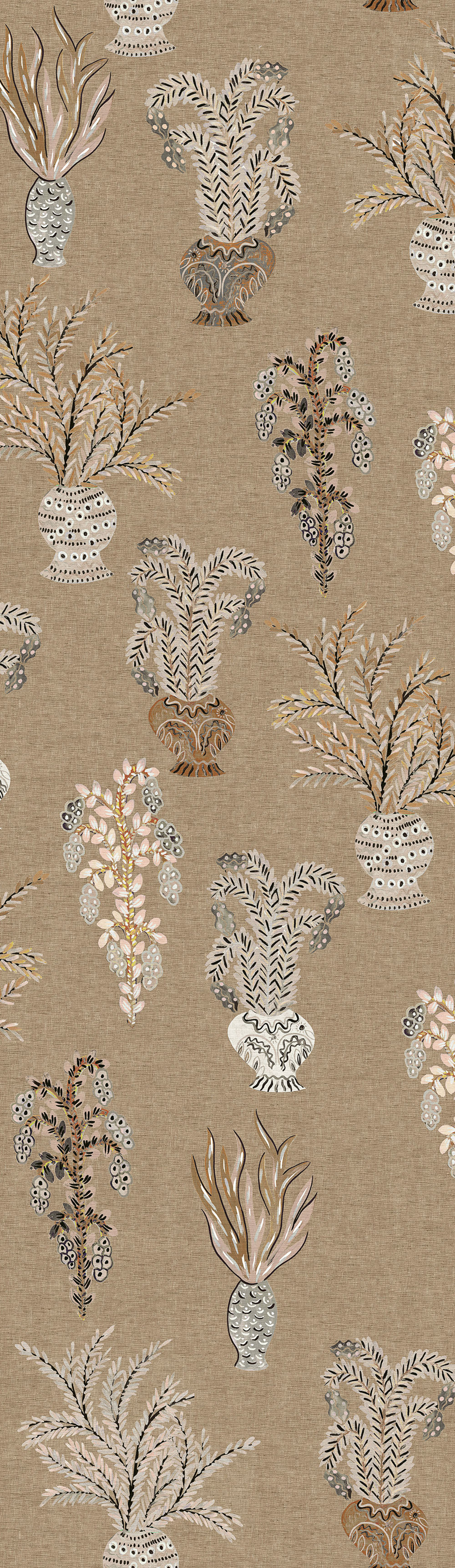 Non-woven wall mural, brown-beige, flowers, DGJOY1012-300, Joy, Masureel