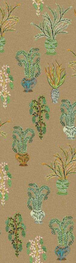 Non-woven wall mural, khaki, flowers, DGJOY1021-300, Joy, Masureel