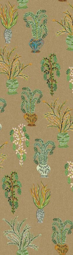 Non-woven wall mural, khaki, flowers, DGJOY1022-300, Joy, Masureel