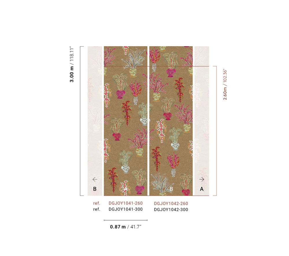 Non-woven wall mural, brown, flowers, DGJOY1042-260, Joy, Masureel