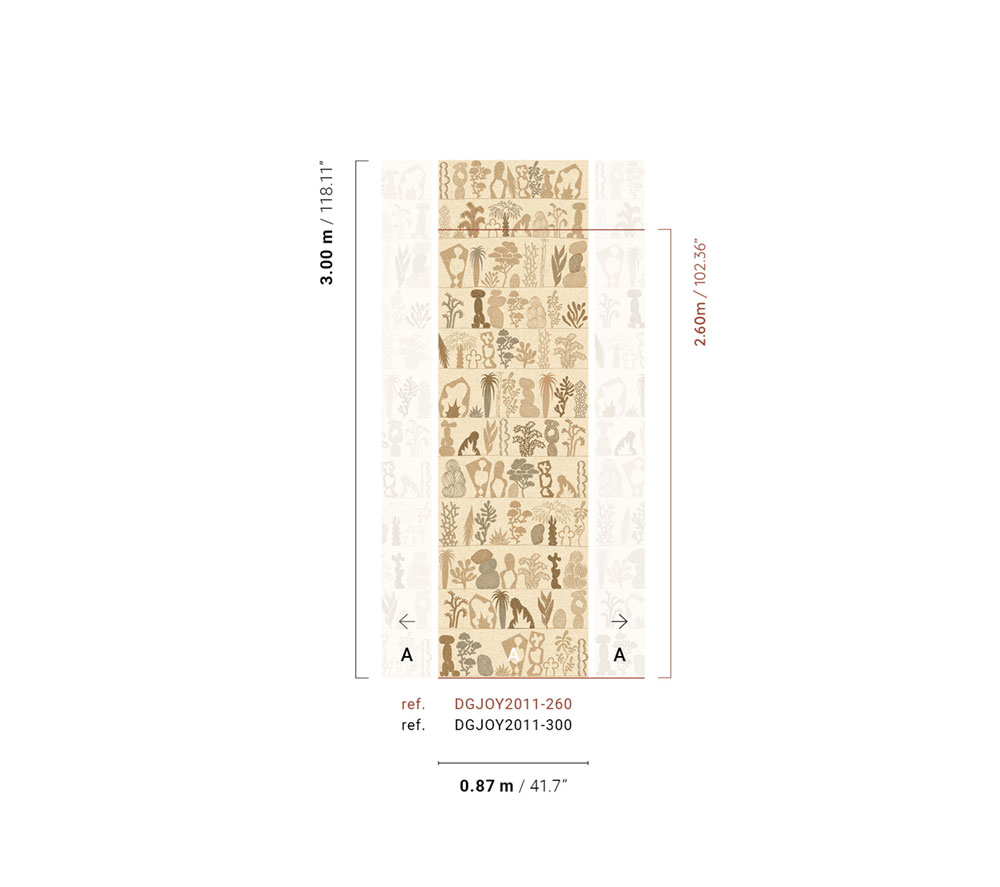 Non-woven wall mural, beige, plants, DGJOY2011-300, Joy, Masureel
