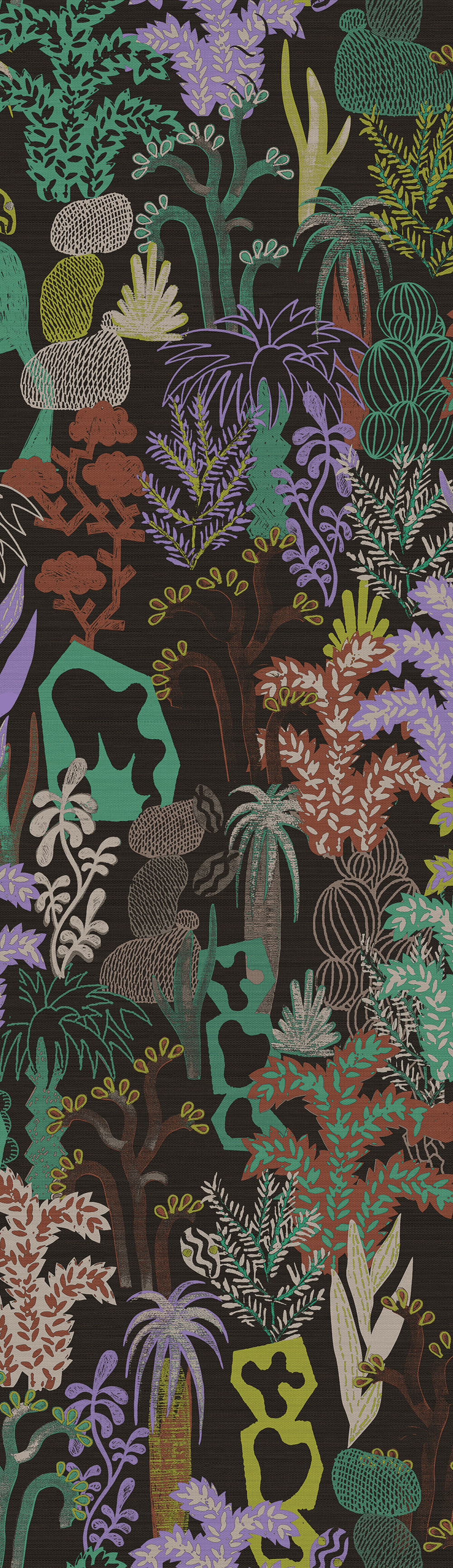 Non-woven wall mural, black, plants, DGJOY3022-260, Joy, Masureel