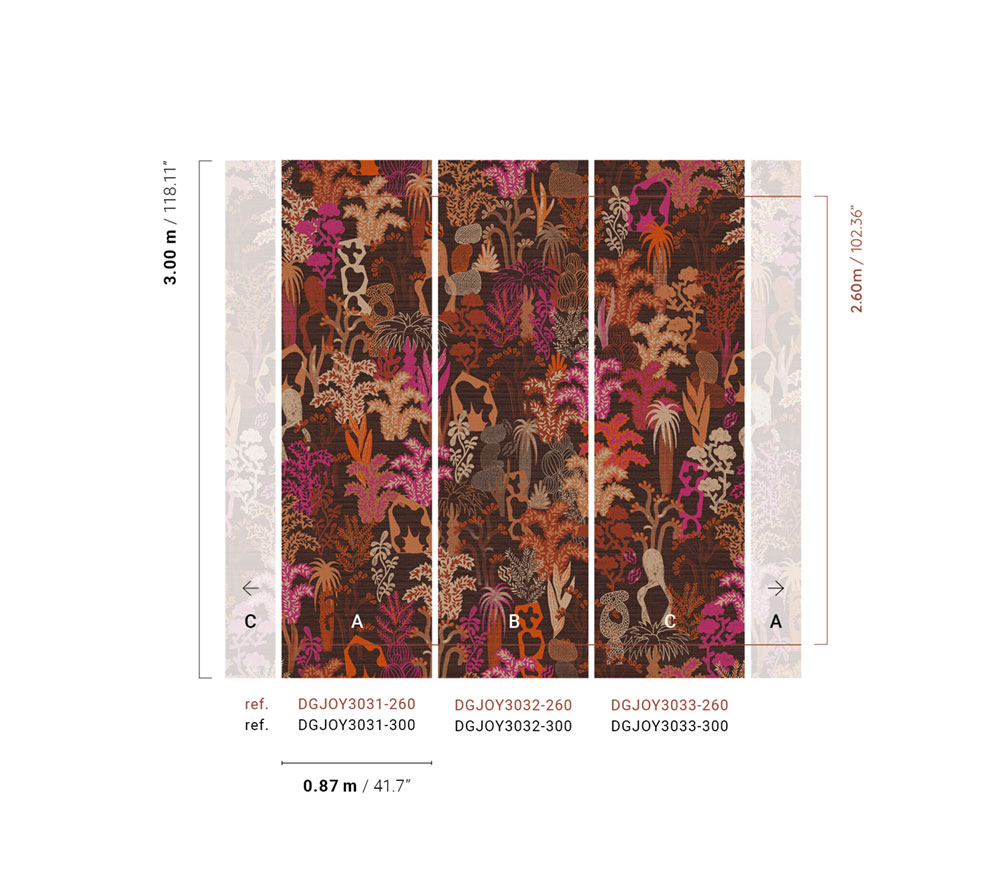 Non-woven wall mural, brown, plants, DGJOY3032-300, Joy, Masureel