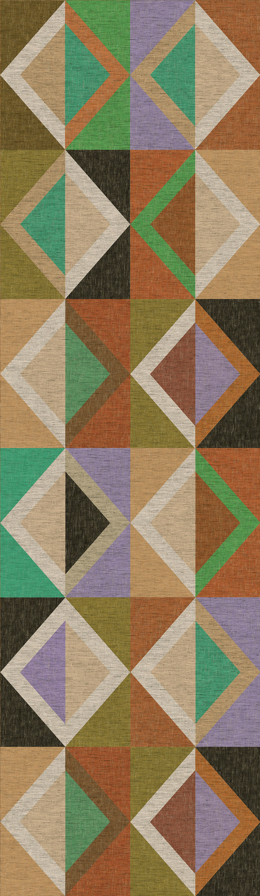 Geometric non-woven wall mural, brown-green, DGJOY4032-300, Joy, Masureel
