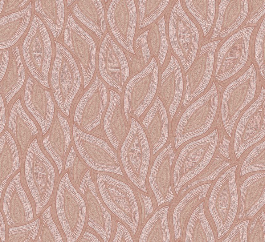 Non-woven wallpaper, leaves, pink, TER404, Terra, Masureel