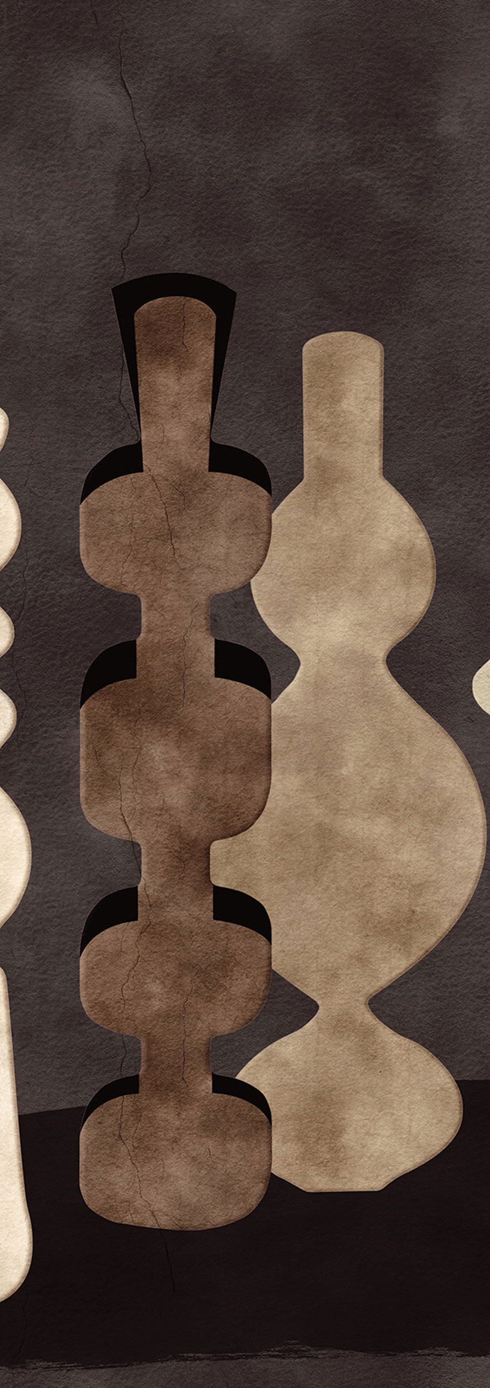 Non-woven wall mural, vases, brown, DGPOT1032-300, Terra, Masureel