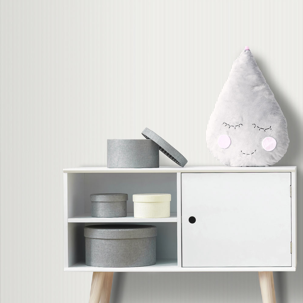 Grey-white striped wallpaper, MG56642, Mika,  ICH Wallcoverings