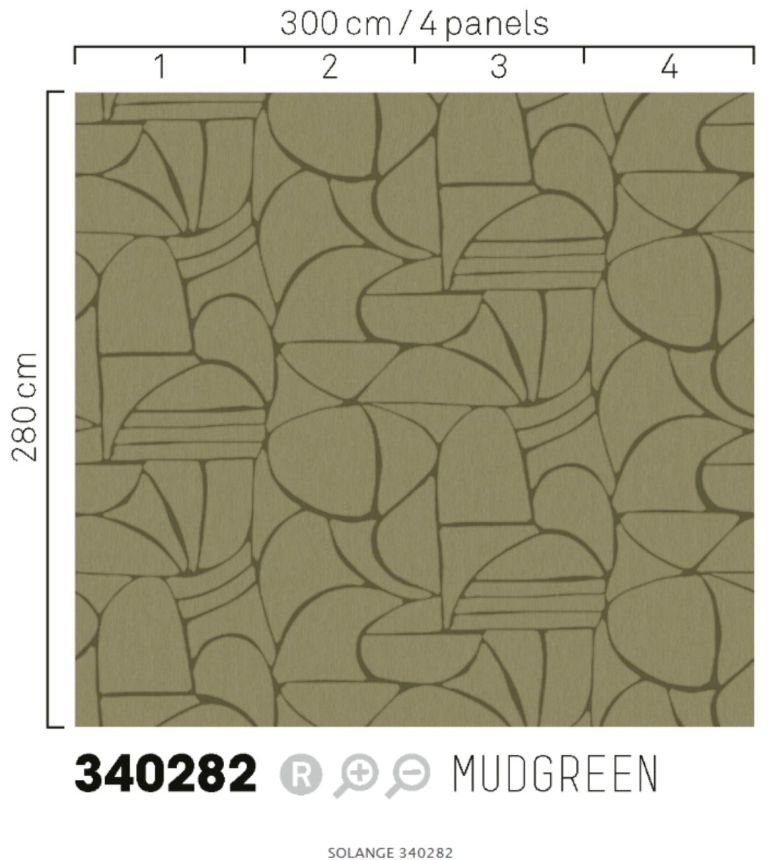 Non-woven wall mural, green, ethno, 340282, Solange, Eijffinger